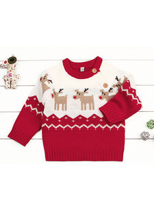 Deer Print Knitted Sweater