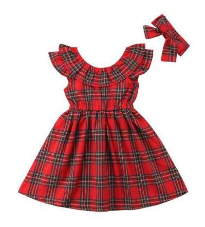 Holly Plaid Dress with Bow