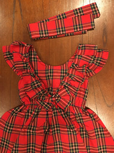 Holly Plaid Dress with Bow